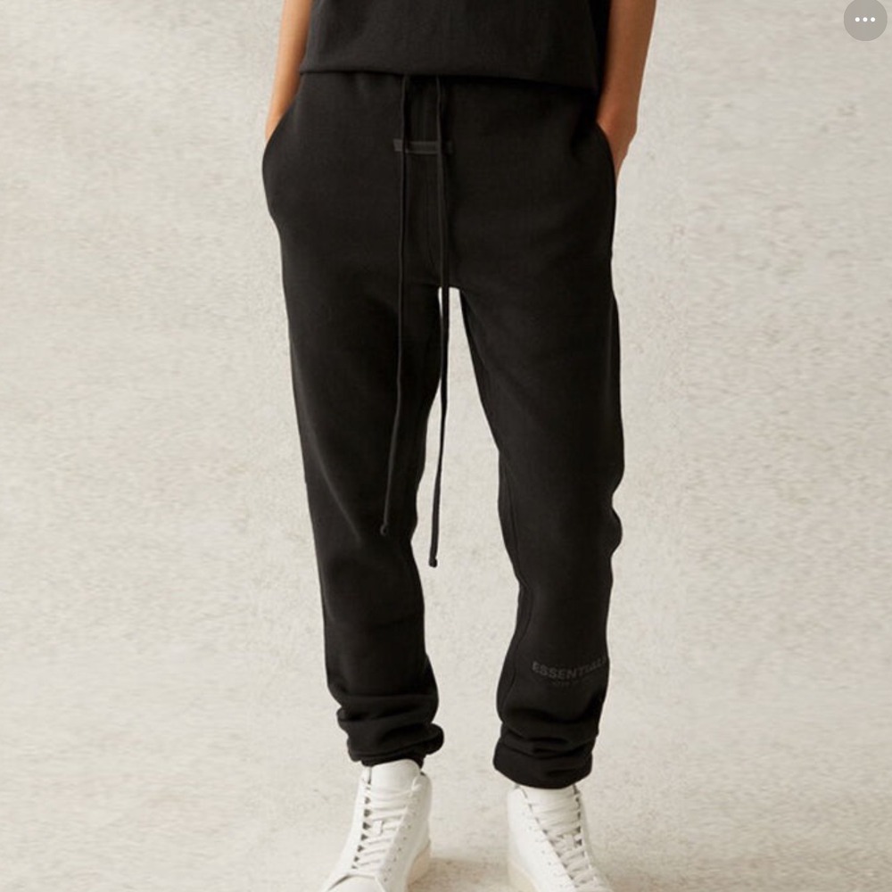 Fear of God Essentials Sweatpants Stretch Limo Black Large New With Tags